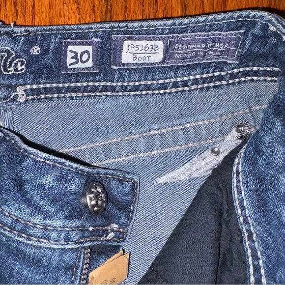MISS ME Bootcut Jeans Wing Embellished Pockets Size 30 - Picture 4 of 7